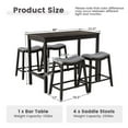 thumbnail image 2 of Gymax 5PCS Bar Table Set Counter Height Table & Upholstered Saddle Stools Set for 4, 2 of 10