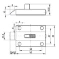 thumbnail image 3 of Lefu Spring Bounce Lock, 50mm/2 inch Automatic Spring Loaded Latches Stainless Steel, 3 of 8