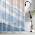 thumbnail image 2 of Blue Beach Waves Shower Curtain, 48" x 72", Nautical Coastal Abstract Gradient Ocean Wave Waterproof Bathroom Curtain Washable Shower Curtain Set with 12 Hooks, 2 of 8