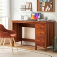 thumbnail image 2 of Costway 48" Home Office Desk with 3 Drawers Computer Desk PC Laptop Workstation Brown, 2 of 10