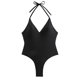 thumbnail image 5 of Trajes de Baño de Bikini de Mujer sin Mangas de Gran Tamaño de Color Sólido con Cuello Colgante V-Cuello Conjunto para la Piscina de Playa Y Verano, 5 of 9
