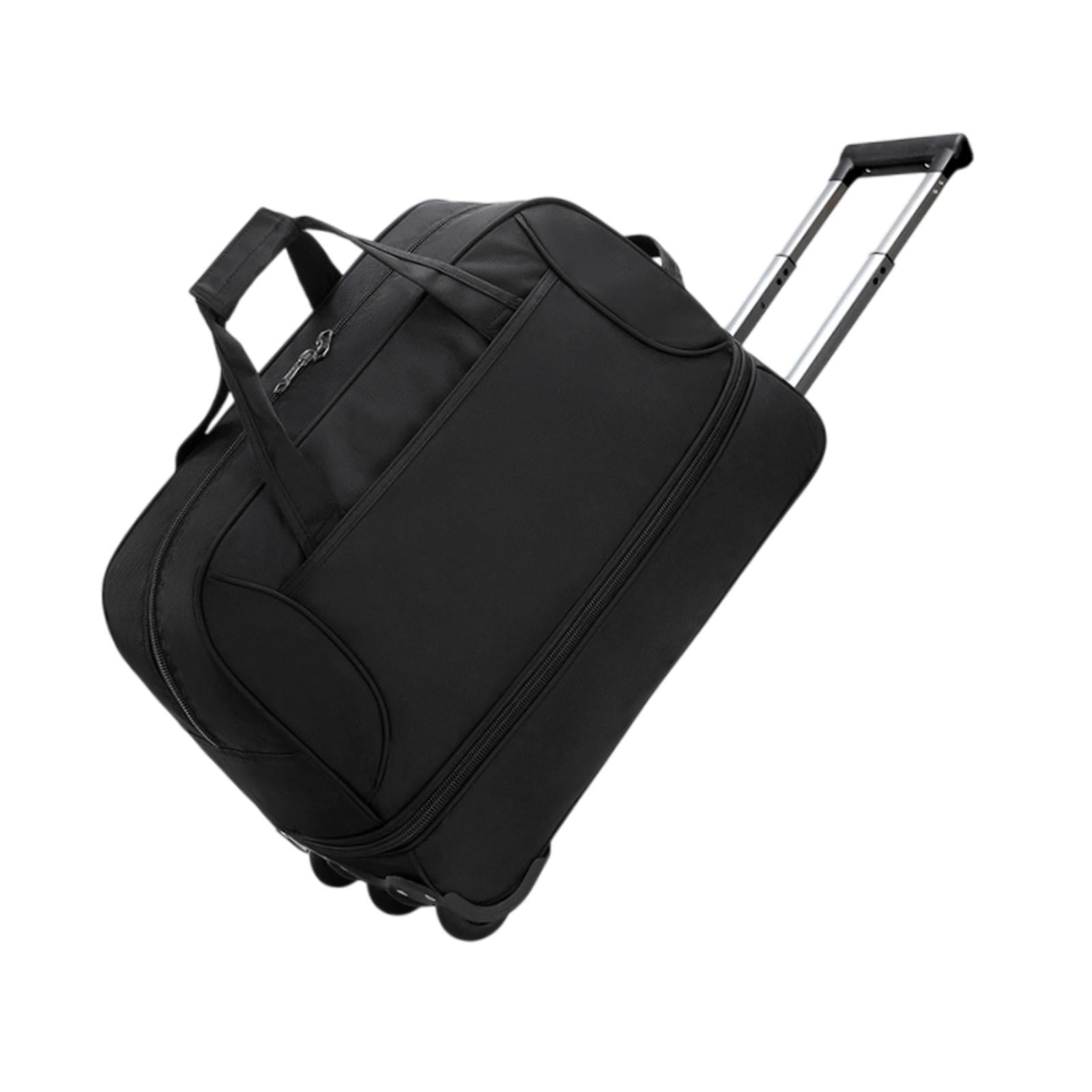 Wzmzjy Rolling Duffel Bag with Wheels Handbag Multifunctional Large Capacity Storage Black
