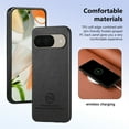 thumbnail image 4 of Dteck Case for Google Pixel 9 / 9 Pro,Slim Premium Canvas Grain PU Leather,Soft TPU Bumper,Non-Slip Anti-Scratch Shock-Absorbent,Protective Phone Cover for Google Pixel 9 / 9 Pro,Black, 4 of 8