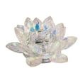 thumbnail image 2 of Elegant Glass Candle Holder - Glam Lotus Design - Crystal Tealight & Taper Holder - Home, Office & Living Room Decor Accent - 2" Pink, 2 of 7