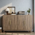 thumbnail image 2 of Tcbosik Storage Cabinet with 4 Doors, 55" Modern Buffet Sideboard, Coffee Bar Cabinet with Adjustable Shelves, Accent Cabinet for Living Room, Dining Room, Hallway, Entryway, Walnut, 2 of 7