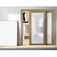 thumbnail image 3 of Sliding Closet Bypass Doors with Hardware | Planum 2102 Honey Ash with Frosted Glass | Sturdy Rails Moldings Trims Hardware Set | Modern Wood Solid Bedroom Wardrobe Doors -56" x 96" (2* 28x96), 3 of 6