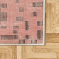 thumbnail image 2 of Modern Area Rug with Non-Slip Backing, Contemporary Style Geometric Bars and Squares Funky Striped Lattice Print, Quality Carpet for Bedroom and Dorm Room, 2.6' x 5', Pastel Pink, by Ambesonne, 2 of 3