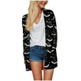 thumbnail image 4 of Kaprioy Cardigan Sweaters for Women Long Sleeve Cardigan Halloween Soft Open Front Fall Fashion V-Neck Outwear Dressy Loose Coat Black, L, 4 of 9