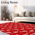 thumbnail image 2 of ODIKA 4'x6' Machine Washable Non-Slip Area Rug, Enchanted Holiday Frosty Celebration Decorative Floor Covering High Traffic Rug, Red, 611382, 2 of 7