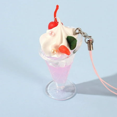 

NUOLUX 4pcs Ice Cream Charms Simulated Dessert Hanging Ornaments for Backpack Purse Phone