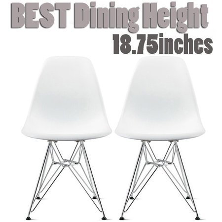 2xhome Set Of 2 White Desk Chair Mid Century Modern Plastic