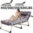 thumbnail image 2 of 8-foot/10-foot Stand 70.4-inch/74-inch 450/500/550/600LBS Heavy-duty Folding Bed, Camping Bed With Flip-up Mattress (mattress Included), Portable Guest Bed, Suitable For Teenagers, Adults, Travel, 2 of 12