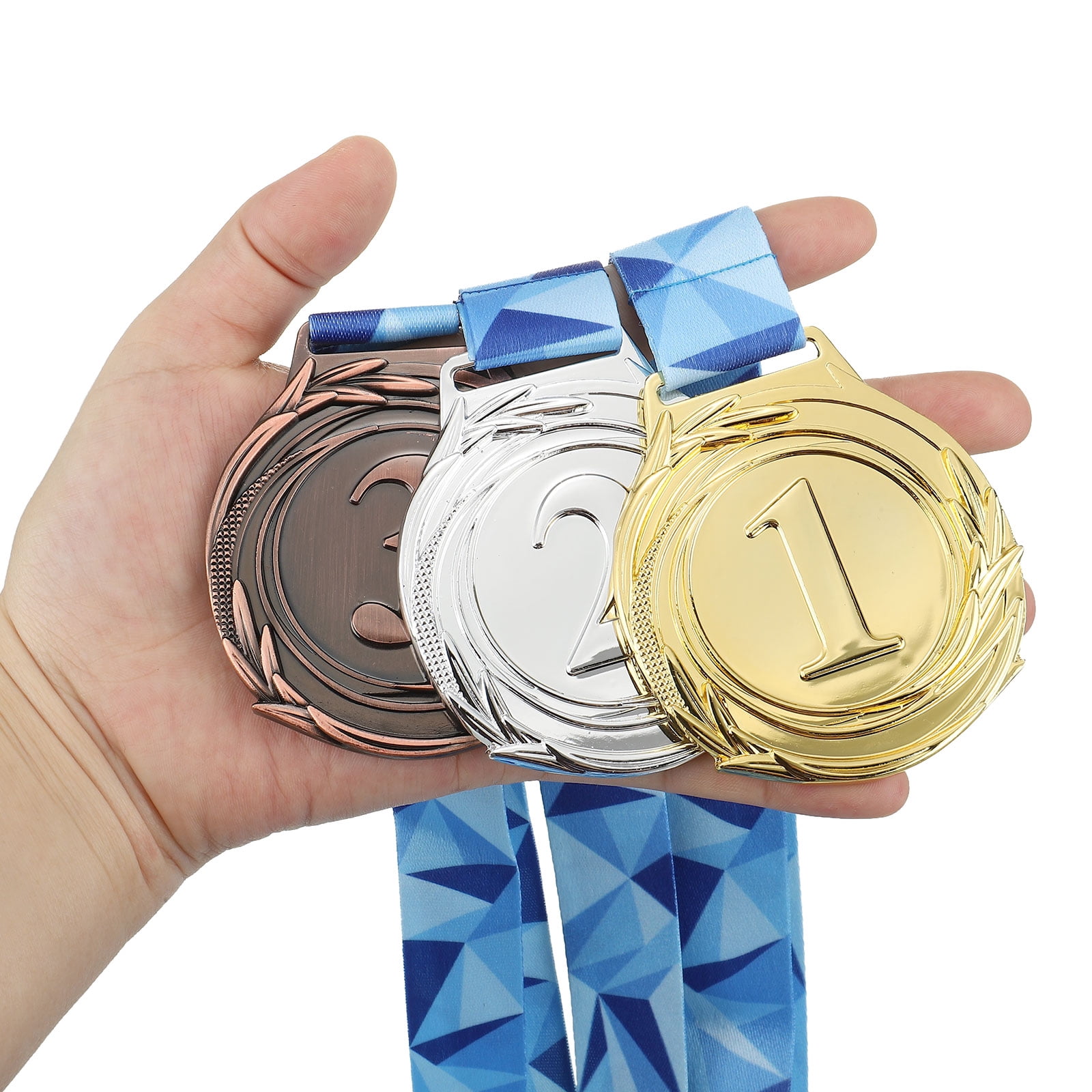 2.56" Gold Silver Bronze Winner Award Medals  Style Medals 1st 2nd 3rd Prizes with Ribbon 6 Pack