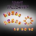 thumbnail image 5 of 24Pcs Halloween Press On Nails Short, Gradient Fake Nails with Pumpkin Ghost Candy Corn Glitter, Reusable False Nail Tips for Women, DIY Halloween Party Manicure Set, 5 of 9
