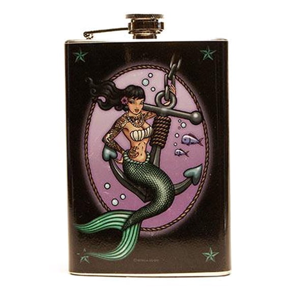 Retro A Go Go Mermaid Steel Flask