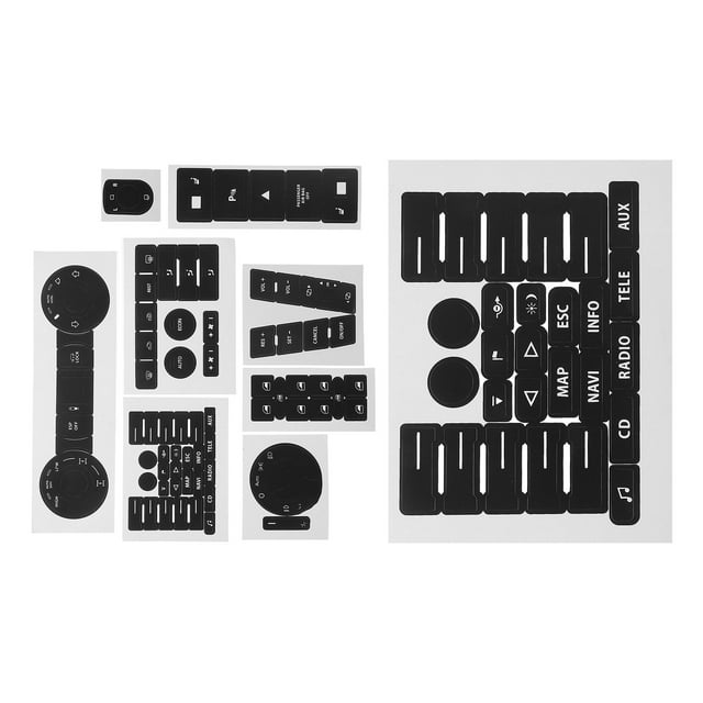 OULII 1Set Dash Button Repair Kit Replacement Stickers Durable Assorted Color Car Button Decals for Decor