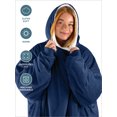 thumbnail image 3 of Bare Home Manta de Felpa Sherpa para Llevar Puesta Mullida y Suave, Ligera, para Adultos, Azul Oscuro, 3 of 7