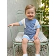 thumbnail image 5 of Loicainy Baby Toddler Boy Clothes 6 12 18 24 Months 2T 3T 4T Summer Contrast Color Patchwork Short Sleeve Tops with Shorts 2Pcs Outfits Set, 5 of 9
