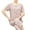 Khaki, variant on 2 Pcs/Set Women Pajamas Set O Neck Flower Print Grandma Style Elastic Waist Summer Pajamas Set Sleepwear