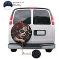 thumbnail image 4 of KAKALAD Rose Sugar Skull Girl 01 Spare Tire Cover Universal Vehicle Accessories Buckle Car Tools 15”in, 4 of 6