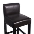 thumbnail image 2 of Brooklyn Contemporary Wood/Faux Leather Barstool - Brown, 2 of 2