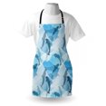 thumbnail image 3 of Sea Animals Apron Dolphin Fish Pattern Silhouette Under the Sea Waves in Contemporary Design, Unisex Kitchen Bib Apron with Adjustable Neck for Cooking Baking Gardening, Blue and Grey, by Ambesonne, 3 of 3