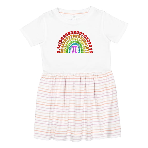 Inktastic Rainbow Pi for Pi Day Girls Toddler Dress