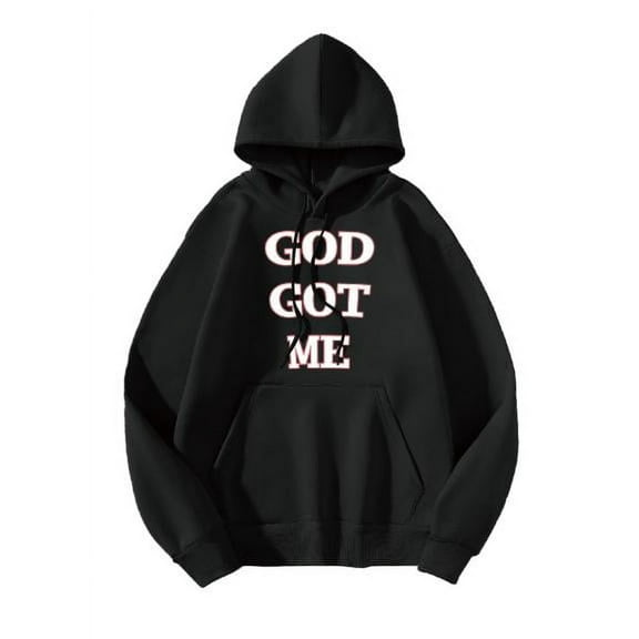 Whichone Men's Long Sleeve Letter Graphic Hoodie Sweatshirt with Pocket