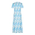thumbnail image 5 of SMihono Robes Bohèmes d'Été pour Femmes Grande Taille Mode d'Été Imprimée à Manches Courtes Col Rond Robe à Bretelles à Enfiler, 5 of 5