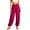 Burgundy, variant on Women's Cotton Blend Yoga Pants Loose Harem Pants Soft Pilates Dance Joggers Lightweight Lounge Pajama Bottoms Dark Gray