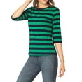 thumbnail image 1 of Disfraz de Día de San Patricio para mujer Mangas en el codo Top Cuello redondo Camiseta ajustada Camiseta estampada informal verde azul oscuro L, 1 of 6