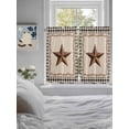 thumbnail image 3 of Western Texas Star Retro Living Room Curtains 2 Panel, Rustic Vintage Berry Black Beige Plaid Cafe Window Treatment, Farmhouse Bedroom Bathroom Kitchen Curtains Drapes 104"x45", 3 of 6