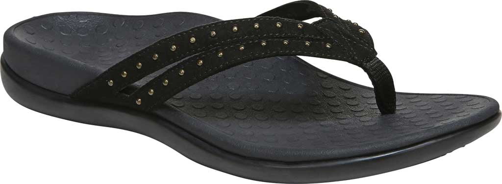Women's Vionic Tasha Thong Sandal Black Microfiber Fabric 8 M - Walmart.com