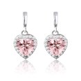 thumbnail image 1 of Pendientes JeenMata con Forma de corazón de Turmalina Rosa de 1,25 quilates Bañados en oro blanco de 18 K sobre plata, 1 of 7