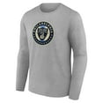 thumbnail image 2 of Men's Gray Philadelphia Union Official Logo Long Sleeve T-Shirt, 2 of 3