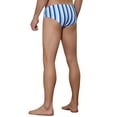 thumbnail image 3 of NOMADIC NOOK Men's Elastic Waist Contrast Color Stripes Swim Briefs 2 Pack, 3 of 5