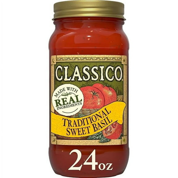Pack of 1 Classico Traditional Sweet Basil Pasta Sauce, 24 oz Jar