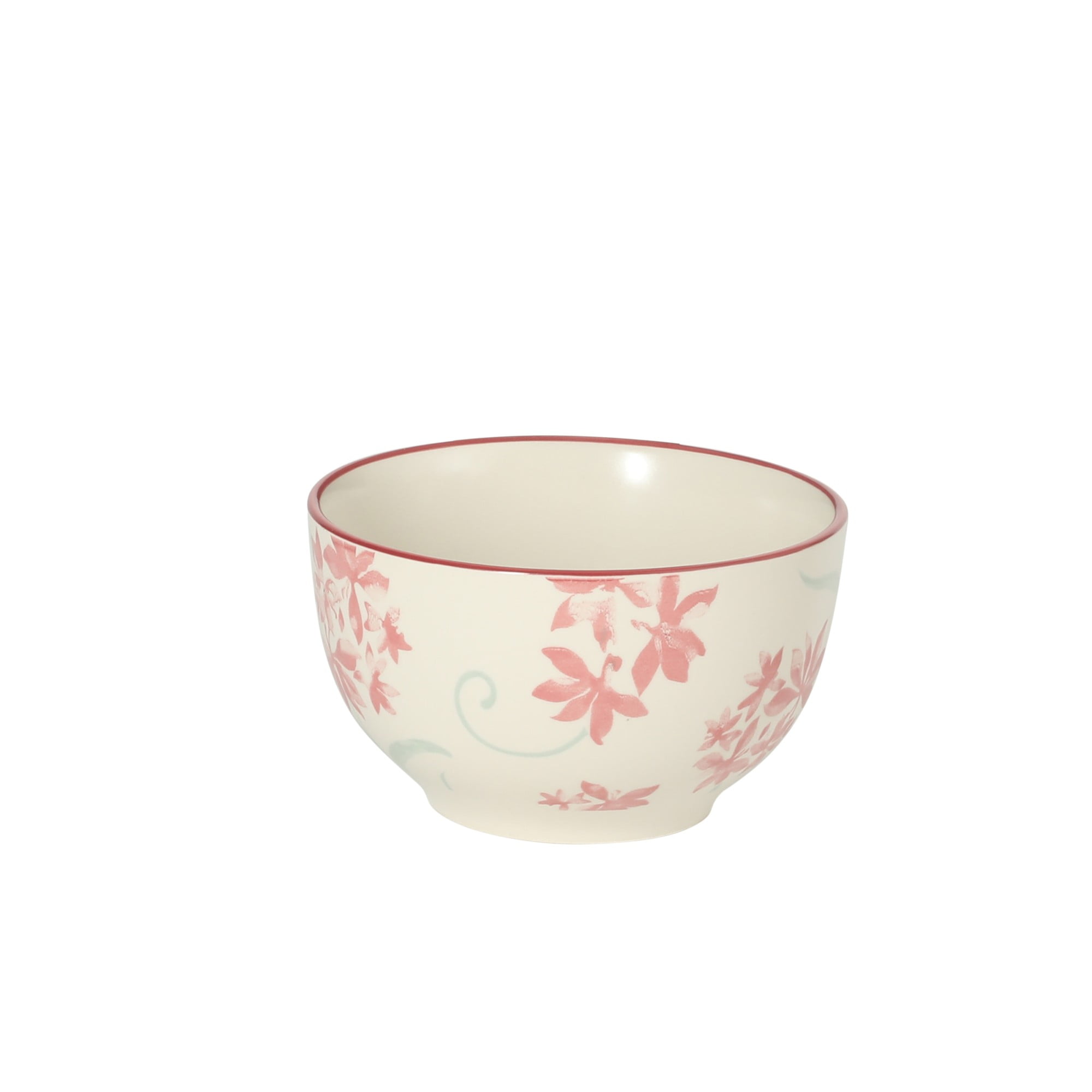 Gibson Home Admiral Hall 12-Piece Stoneware Dinnerware Set, Pink Floral Plates and Bowls, Microwave and Dishwasher Safe, Set for 4