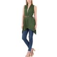 thumbnail image 3 of Women Asymmetrical Draped Open Front Sleeveless Jersey Vest Cardigan, 3 of 4