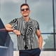 thumbnail image 4 of Balery Optical Zebra Illusion Camisa Polo de Hombre con Estampado, de Manga Corta y Tejido Medio, Camisa Tipo Golf Polo-Medium, 4 of 6