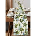 thumbnail image 4 of ERUNPONLY Summer Palm Trees Table Runner - 108 Inch Long Pastoral Botanical Tropical Plants Cotton and Linen Blended Dress Scarves Farmhouse Table Runner for Kitchen Dining, Coffee Table, 13"x108", 4 of 8