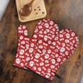 thumbnail image 5 of Cute Oven Mitts,Red Christmas Santa Pattern Oven Mitt 2-Pack Set,Kitchen Gloves for Oven,Heat Resistant Oven Mitts 7.7"x12", 5 of 7