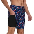 thumbnail image 2 of Sikiie sharks turtles Print Men's Double Layer Swimming Trunks, Adjustable Waistband and Pockets Sports Swimming Trunks, Beach Swimwear-X-Large, 2 of 6
