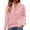 Pink, variant on Womens Cable Knit Sweater Hoodies with Buttons Front Pocket Casual Loose Plain Pullover Drawstring Jumpers Tops (L, Wine)