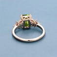 thumbnail image 2 of Vintage Octagon Cut Peridot Engagement Ring, Black Gold, Vines Ring, Women Bridal, Unique Twig Anniversary Promise Ring Gift, 2 of 4
