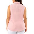 thumbnail image 4 of Unique Bargains Women's Plus Size Sleeveless Button Down Work Fashion Tank Top 1X Pink, 4 of 8