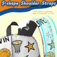 thumbnail image 5 of Basketball and Star White Pattern 17" School Backpacks for Teens,Waterproof Oxford Fabric,S-Shape Padded Straps for School,Travel,Hiking,Camping, 5 of 6