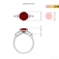 thumbnail image 5 of ANGARA Lab Grown 2.1 Ct Round Ruby Side Stone Engagement Ring with Diamonds for Women in 14K White Gold (Size-8mm) | July Birthstone, Anniversary, Jewelry Gift for Women | Lab-Grown Ruby Ring, 5 of 8