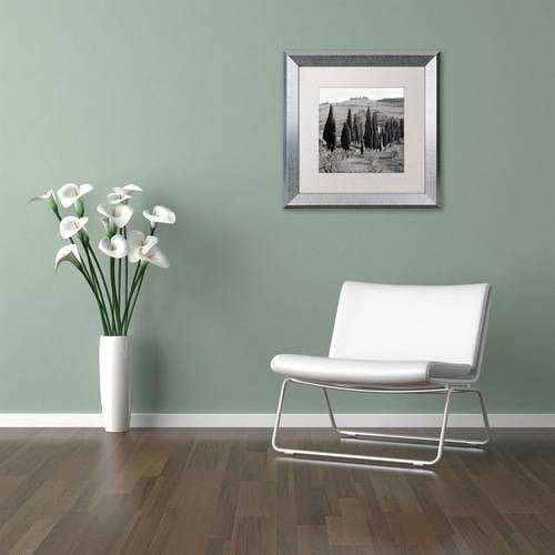Trademark Fine Art "Tuscany IV" Canvas Art by Alan Blaustein, White Matte, Silver Frame