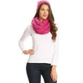 thumbnail image 5 of Sakkas Olliey Long Wide Classic Cable Knit Fur Lined Infinity Scarf And Hat Set - Berry - One Size Regular, 5 of 5
